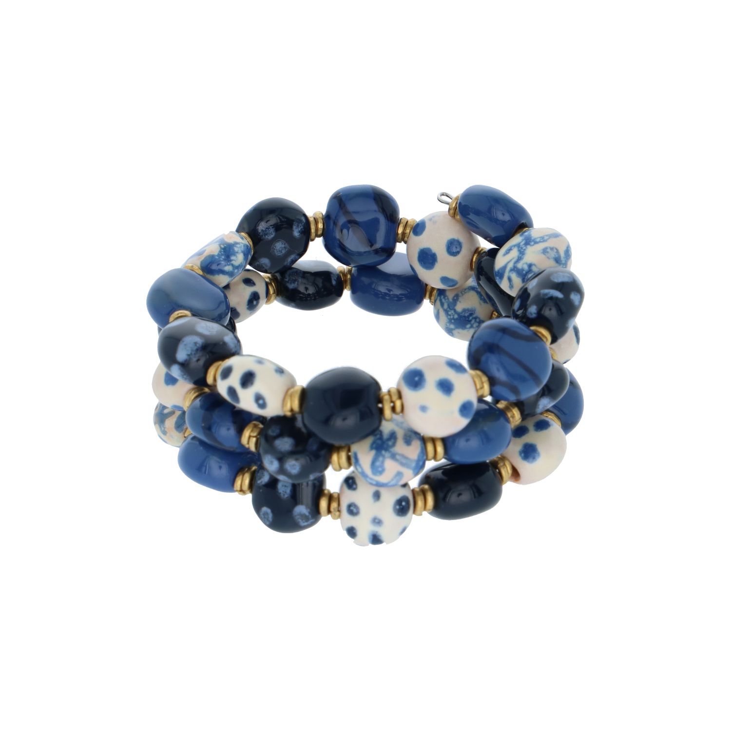 Kazuri bracelet mid blue ssb