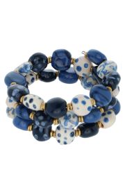 Kazuri bracelet mid blue ssb